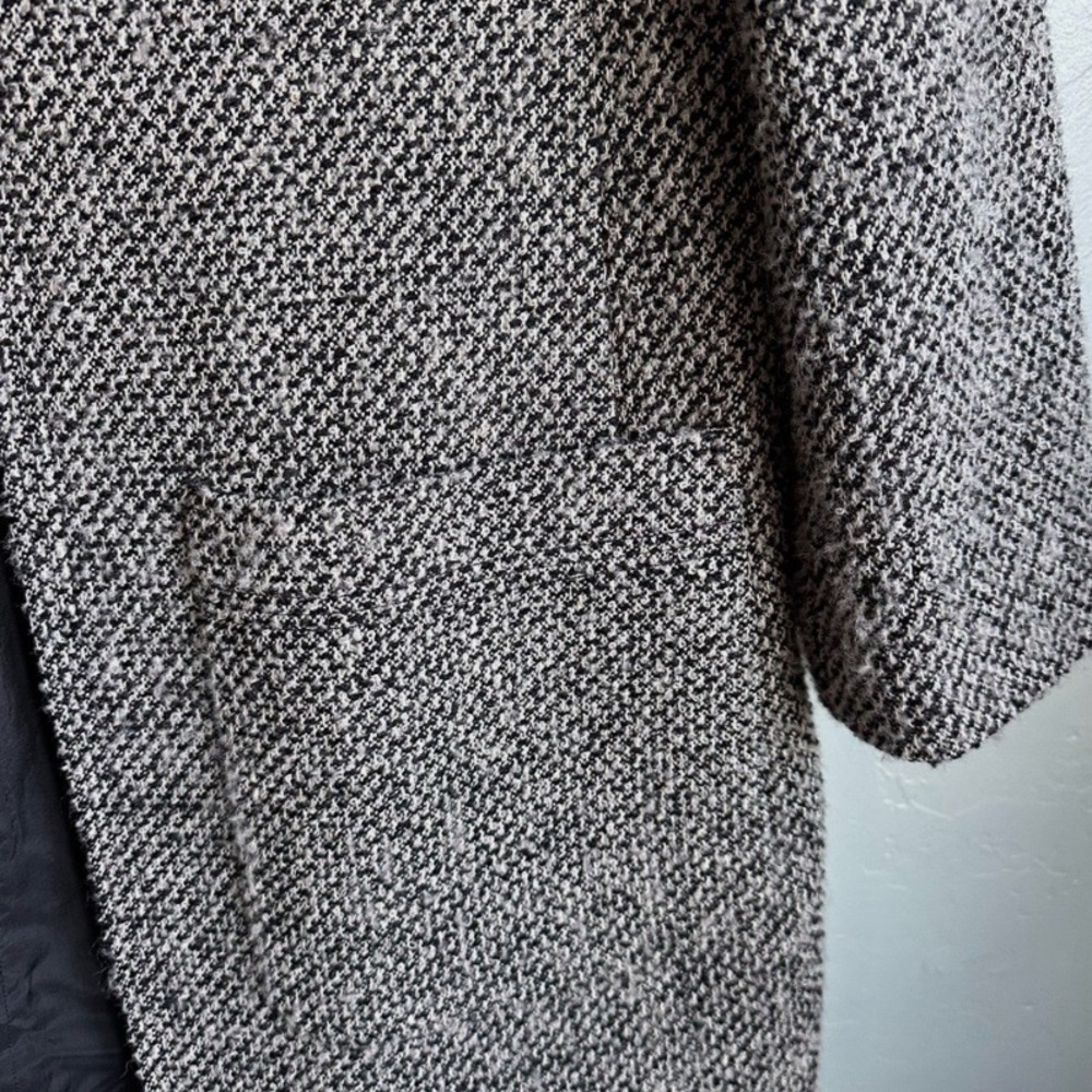 Vintage Wool Blend Liz Claiborne Black & White Tweed Bouclé Coat Size 10 - Picture 4 of 8